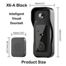 Upgraded Smart Doorbell Set (Doorbell Camera + Indoor Chime), App Notifications, 2.4GHz, Free Cloud Storage, 2-Way Audio, Built-In LED Fill Light, Night Vision, Automatic Visitor Detection And Snapshot Capture. Suitable For Home Entrance Security Monitoring - Black - View 12