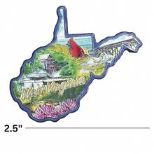 West Virginia Mountain State Metallic Magnet, Cardinal And Bridge Souvenir, 2.5-Inch - Nhiều màu - Xem 5