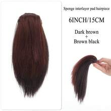 女士高额假发，带海绵衬里，隐形蓬松顶部假发，两侧加厚以增加发量，适合日常化妆和佩戴饰品。 - 彩色 - 查看 16