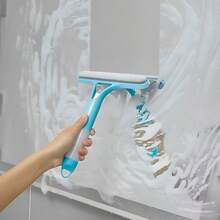 1pcs 3-In-1 Bathroom Glass & Mirror Cleaner With Spray & Squeegee - Xanh và trắng - Xem 4