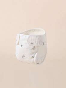 1pc Baby Mesh Double-Layer Gauze Diaper Pants, Newborn Baby Diaper Cover, Baby Supplies Diaper Bag Skirt, Infant Potty Training Diaper, Baby Diaper, Baby Diaper Pants, Baby Boy Underwear, Baby Clothing