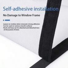 Disponible en múltiples tamaños, antimosquitos, transpirable, malla de ventana autoadhesiva fácil de instalar, repelente de mosquitos de verano, alta transparencia, adecuado para dormitorio, sala de estar - Negro - Ver 3
