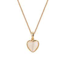 Collar de cadena de caja de piedra ojo de gato en forma de corazón geométrico, estilo europeo y americano, minimalista, amarillo desnudo, conjunto de collar de bloque de color para mujeres - Collar de oro rosa - Ver 18