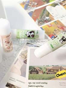 2/8pcs Random Cute Panda & Capybara High Viscosity Glue Sticks, Office & School Supplies, Student Solid Glue Suitable For Handicrafts, Origami, Scrapbooking, Notebooks, Stickers, Back To School Essential - Multicolor - View 2