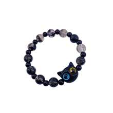 Pulsera colorida de resina con personalidad animada, estilo lindo, joyería de gato adorable, dopamina, para hombres y mujeres - Negro - Ver 5