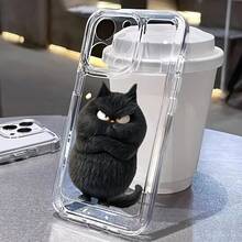Funda de Teléfono Transparente con Patrón de Gato Enfadado, Adecuada para iPhone 17 aire/16e/15/14/13mini/12mini/11 Profesional, profesional máximo Además, X/XS/XR/XSMAX, aplicable a . galaxia A05/A05S/A06/A14/A15/A16/A23/A25/A26/A35/A36/A54/A55/A56/F15/M14/NOTE10PLUS/NOTE20/NOTE20ULTRA/S10/S10PLUS/S20FE/S20ULTRA/S21S21FE/S21PLUS/S21ULTRA/S22/S22PLUS/S22ULTRA/S23/S23FE/S23PLUS/S23ULTRA/S24/S24FE/S24PLUS/S24ULTRA/S25/S25EDGE/S25PLUS/S25ULTRA, Funda Transparente Suave Material, ligero y se ajusta bien. - transparente - Ver 4