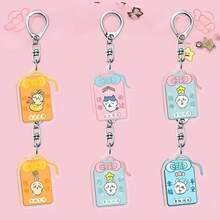 1套/2个 日本可爱动漫配饰 日本可爱创意小Usachi八字钥匙扣挂件 学生考试亚克力人物挂件，卡通学生情侣挂件，学校礼物，送给粉丝、家人和朋友的完美小礼物，情人节礼物，新年礼物，复活节礼物[随机款式]