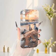 Funda de Teléfono Gaviota en la Playa para Samsung Galaxy A03S A04 A05S A06 A07 A13 A14 A15 A16 5G A17 A21S A22 A23 A24 A25 A26 A32 A34 A35 A36 A50 A52 A53 A54 A55 A56 A73 S21 Ultra S22 Plus S23+ S24 FE S25 Funda de Teléfono Transparente a Prueba de Golpes de Cobertura Completa TPU Funda Protectora de Carcasa Suave Simple y a la Moda - Multicolor - Ver 7