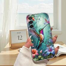 Funda de teléfono Hummingbird Blossom compatible con Samsung Galaxy A03S A04 A05S A06 A07 A13 A14 A15 A16 5G A17 A21S A22 A23 A24 A25 A26 A32 A34 A35 A36 A50 A52 A53 A54 A55 A56 A73 S21 Ultra S22 Plus S23+ S24 FE S25, funda de teléfono de TPU transparente a prueba de golpes de cobertura completa, funda de teléfono de diseño floral, funda de moda, material flexible, impresión de alta calidad, funda protectora para compradores, entusiasta de la tecnología - Multicolor - Ver 6