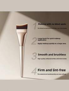 2pcs Foundation Brushes Set, Ultra-Thin Flat Brush Head, Angled Crescent-Shaped Base Makeup Brush, Korean Style Concealer Flat Brush Head, Liquid Foundation Brush, High-Quality PBT Fiber Bristles, Dense Bristles, Makeup Brush Set, Makeup Brush Set, Makeup Brush Set, Complete Makeup Set, Makeup Brush Set, Complete Makeup Tools, Brush Set, Makeup Brush Set, Makeup Gift Set - Multicolor - View 4