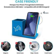 SOAR  Cargador inalámbrico y Organizador de computadora, Washington Commanders - Azul - Ver 4