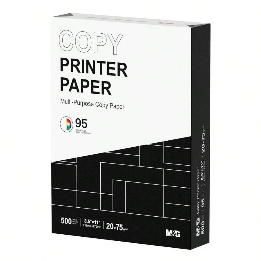 Multipurpose Copy Printer Paper, 8.5x 11, 20lb, 1 Ream 500 Sheets, 95 Bright, White - ‎1 Ream | 500 Sheets - View 1