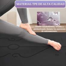 FIAN Tapete para Ejercicio Yoga Antideslizante Esterilla - Tapete de Yoga y Pilates Fitness TPE Esterilla Deporte Colchoneta Gimnasia Fitness Alfombrilla para Yoga Pilates 183 x 61 CM - A, Negro y Gris - Ver 3