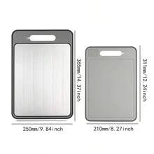 4-In-1 Meat Thawing Tray With Cutting Board, Knife Sharpener And Garlic Grater - Frozen Meat Defrosting Plate, Designed For Kitchen, Cooking Prep | Multifunctional Design | Kitchen Accessory