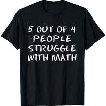 5 de cada 4 personas tienen dificultades, camiseta de humor para amantes de la matemática - Negro - Ver 12