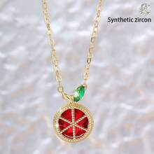 2026 Verano Nuevo Collar de Cadena de Fruta Refrescante para Mujeres Estilo Coreano y Japonés  Ins Moda Joyería de Cadena de Cuello Versátil - Rojo dorado XL68236-H - Ver 2