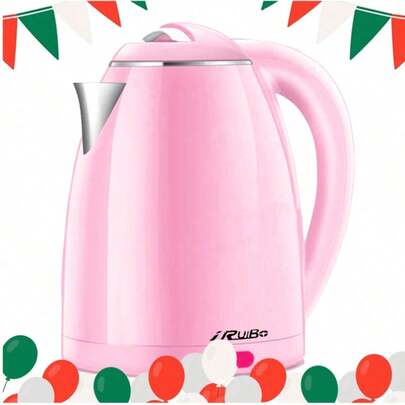 RB- 168S Hervidor de Agua Eléctrico Hogar 2L: Acero Inoxidable, Calentamiento Rápido y Apagado Automático – Tetera Compatible con Normas EU y US, Perfecta para Preparar Té y Agua Caliente