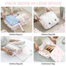 8 Set Travel Essentials, Suitcase Organizer Bags, Packing Cubes, Storage Bag, Travel Organizer Bags, Vacation Essentials, Travel Accessories, Cruise Essentials, Beach Essentials, Purse Essentials, School Supplies, Suitable For Organization And Storage - 櫻桃 - 查看 4