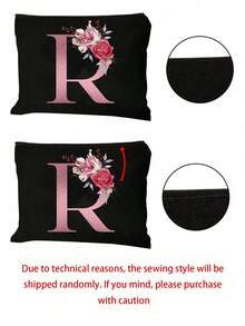 Hot Selling Fashion Items: Polyester Fiber Letter Printed Zipper Women's Makeup Bag, Storage Bag, Perfect Gift For Couples And Family. Makeup Bags Can Be Printed With Logo Patterns, And Women's Storage Bags Can Be Printed With English Letters. Laundry Bag Can Hold Hands With Change Bag, Simple, Beautiful, Cute, Large Capacity Storage Bag, Portable Storage Bag, Holiday Gift, Christmas Gift, Ramadan Gift