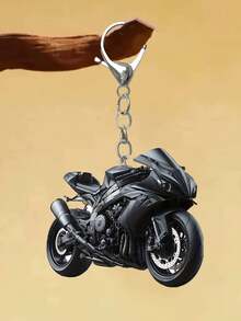 2D Piatto - Portachiavi in acrilico colorato e cool di una moto nera - Moschettone, perfettamente adatto per chiavi di auto, zaini, borse a mano, ciondoli per borse, accessori per auto, decorazione per confezioni | Design divertente | Materiale acrilico, può essere usato come decorazione per portafogli, accessori per telefoni, regali per vacanze, compleanni, San Valentino, matrimoni, damigelle, souvenir, regali per il Ramadan - Multicolore - Visualizzare 3