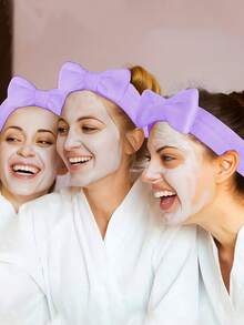 4pcs Spa Party Gift Set - Includes 3pcs 1pc Bear Towel, 3pcs 1pc Headband, 3pcs 1pc Scrunchie And 3pcs 1pc Tote Bag. Suitable For Spa Parties, Bachelorette Parties, Bridal Showers, Graduations, Valentine's Day, Birthdays, Afternoon Tea Parties, Weddings And Other Occasions. - Multicolor - View 9