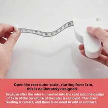 Self-Retractable Body Measuring Tape With Y-Shaped Handle - 60 Inch Soft Flexible Fiberglass Tape Measure For Accurate Weight Loss, Fitness, Sewing & Tailoring, Waist Arm Leg Chest Circumference Tracking - 白色 - 查看 5