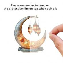 1件复古新月与椰枣亚克力装饰品，适用于家居客厅桌面摆放，以及伊斯兰穆斯林节日派对用品，例如斋月吉祥、开斋节快乐。 - 彩色 - 查看 10