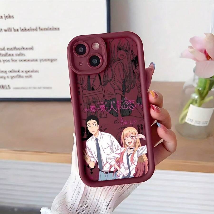 Funda de Teléfono de Moda, Diseñada con el Popular Cómic de Cosplay de "My Dress-Up Darling", Compatible con Varios Modelos de Incluyendo 17, 16E, 16, 15, 14, 13, 12, 11 Mini, Pro, Max, Air, X, XR, XSMAX, 8 y 7 Plus.Proporciona protección anti-caída con material suave en forma de T. - Colores mezclados - Ver 1