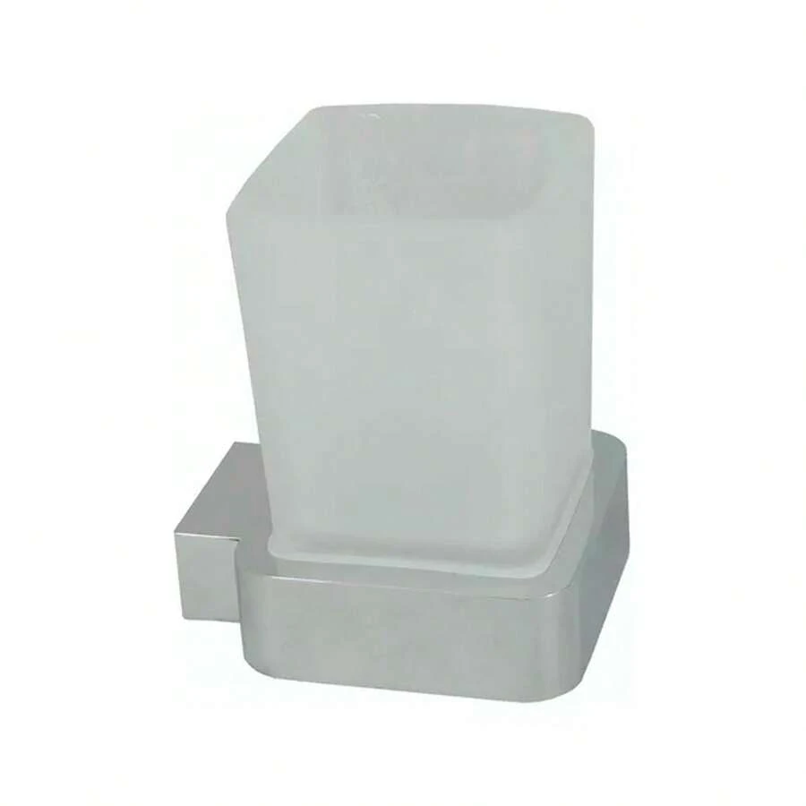 Square Stainless Steel Bathroom Toothbrush Holder - Silver - View 1