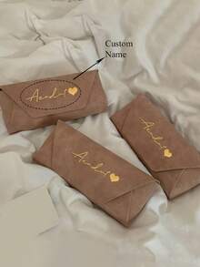 Personalized DIY Name Luxury Portable Eyeglass Case, Soft & Skin-Friendly, Elegant Eyewear Storage, Daily Use Glasses Case - Multicolor - View 4