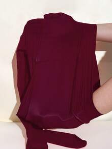 1 Pair Women's Glossy Shiny Pantyhose, Snag-Resistant, Elegant Style, Suitable For Fashion Shows And Holiday Outfits - Burgundy - View 6