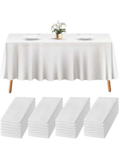 1/5/10'lu Paket Tek Kullanımlık Parti Masa Örtüleri, Doğum Günleri, Tatlı Partileri, Aile Toplantıları, Piknikler, Etkinlikler, Ziyafetler, Kamp ve Açık Hava Aktiviteleri İçin Uygundur, Saf Beyaz Masa Örtüleri, Parti Süslemeleri, Sevgililer Günü, Düğün Masa Süslemesi