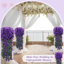 1PC Artificial Violet Hanging Simulation Flowers, Fake Flowers And Plants Are Suitable For Wedding Center Decoration, Home Decor, Gardens, Baby Parties, Party Supplies, Floral Wreath Decoration, Thanksgiving, Arch Background Decoration,Rama Decoration,Kitchen Accessories,Bathroom Accessories,Gifts For Women,Gifts For Men,Home Decor, Valentine's Day Gifts - Purple - View 6
