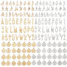 78pcs/Set Silver & Gold Tone Alphabet ABC Pendant, 3 Styles Mixed Uppercase A-Z Pendant, DIY Jewelry Accessories For Bracelet & Necklace Making - Letter - View 8