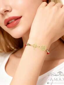 1pc Classic Stainless Steel Cute Cat & Blessing Character Pendant Necklace, Lucky Amulet Jewelry Gift For Men & Women - Cat - View 8