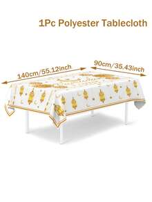 Față de masă aurie Eid Mubarak 1 buc, față de masă pentru sărbătoarea Eid cu stea aurie, semilună și model floral, față de masă din poliester 90 * 140 cm / 140 * 180 cm, accesorii pentru petrecerea Eid, decorațiuni Eid, decor islamic pentru întâlniri Ramadan, decor pentru casă Eid Mubarak, decor pentru bucătărie, cadou Eid