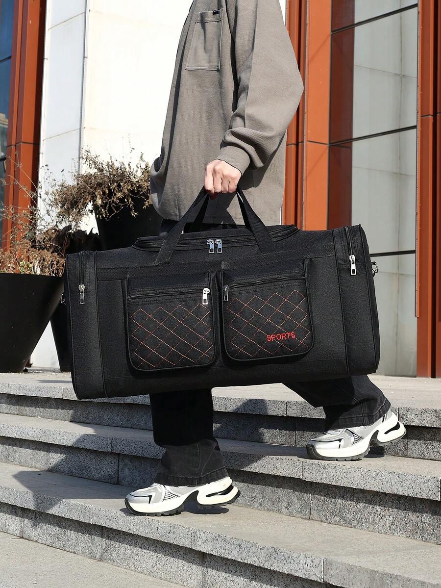 1 túi du lịch cầm tay dung tích lớn, dây đeo vai đa chức năng có thể điều chỉnh, phù hợp cho kỳ nghỉ, du lịch, cắm trại, đeo vai/đeo chéo, unisex, vải Oxford, thiết kế nhiều lớp thời trang, túi hành lý, túi du lịch, túi đựng đồ qua đêm, túi đựng đồ du lịch bền bỉ, đồ dùng cần thiết cho du lịch biển, đồ dùng cần thiết cho kỳ nghỉ dành cho nam và nữ, đồ dùng cần thiết cho kỳ nghỉ, những vật dụng không thể thiếu khi đi du lịch.