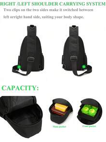 1pc Fishing Sling Bag - Fishing Sling Pack With Rod Holder, Waterproof Quick-Dry MOLLE System, Soft Bait And Gear Storage, Fishing Shoulder Bag With Fishing Rod Holder