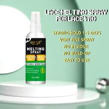 Goiple Wig Care & Styling Kit, Includes Anti-Frizz Moisturizing Wig Care Solution, 60ml Melting Spray, Wig Frontal Glue, Glue Remover, Hair Wax Stick, Hairline Styler, Comb, Elastic Band, Waterproof Wig Glue, Suitable For All Wigs, Daily Wear, Cosplay - 100ml - 查看 4