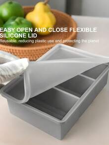 Bandeja de cubitos de hielo de silicona con tapa, apta para sopas, guisos, salsas, lavavajillas. Molde de cubitos de hielo de silicona para el hogar, bar y cocina, bandejas de cubitos de hielo, recipientes de almacenamiento de hielo, accesorios de cocina, esencial para la barra de café - Multicolor - Ver 4