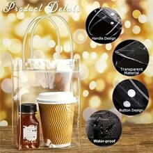 5/10/50pcs Transparent Reusable Plastic Bags, Suitable For Holiday Parties, Party Favors, Cosmetics, Flowers, Small Business Supplies, Shopping And Anniversaries - Gift Bag - View 3