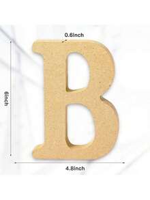 6英寸可设计木质字母，未加工木质字母，适用于墙面装饰、立式装饰字母、切片标牌装饰，可用于工艺品、家居派对项目、生日、毕业典礼等最佳礼物 - 卡其色 - 查看 3