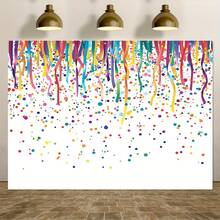 1 Colorful Building Block Birthday Party Background Dynamic Polyester Banner, With Balloon Gift Box And Snowflake Design, Suitable For Family Room Or Wall Decoration, Very Suitable For Photo Props, A Variety Of Birthday Backgrounds To Choose From. - Multicolor - View 1