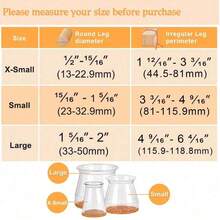 8/24 piezas Protectores de piso para patas de silla, almohadillas de muebles para pisos de madera dura, tapas de silicona para patas de silla, protegen los pisos de rayones y reducen el ruido, almohadillas de fieltro suave para un contacto suave con el piso, adecuado para uso doméstico y de oficina - redondo - Ver 3