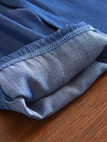 bearleader 2pcs/Set Girls' Fashion Outfit, Lace Camisole And Denim Effect Casual Pants, Summer