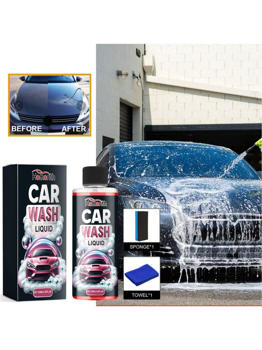 泡沫洗车液 - 清洁、抛光、保护车漆，增强光泽，防尘，日常保养清洁剂 - 彩色 - 查看 1