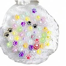 50Pcs Mixed Cute Cartoon Cat Claw Nail Art Charms Luminous Light-Changing Nail Charms Semi Ice Transparent Nails Accessories 3D Colorful Kawaii Cat Paws Nail Supplies For Women DIY Decor,Metallic - 金屬 - 查看 5