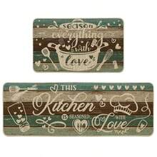 2pcs Kitchen Floor Mats, I Like Cooking Minimalist Utensil Print, Machine Washable, Non-Slip, Geometric Woven Polyester Bath Rugs, Low Pile, Machine Made Rectangular Pads, Kitchen, Living Room, Entryway, Balcony Home Decor - Multicolor - View 17