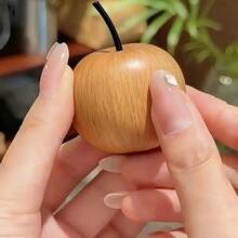 1/3 piezas Difusor de coche con forma de manzana, decoración creativa de manzana de madera de arce - Difusor de fragancia de manzana de grano de madera natural, adecuado para el hogar, el coche, la decoración del hotel, perfecto para Navidad, Halloween - 1 - Ver 5