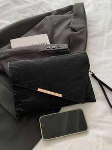Small Envelope Bag, Fashionable Niche Design Women Handbag - Black - View 4